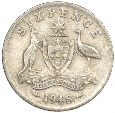 6 пенсов 1948 года Австралия