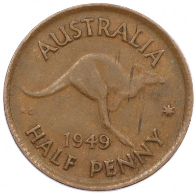 1/2 пенни 1949 года Австралия