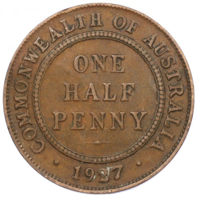 1/2 пенни 1927 года Австралия
