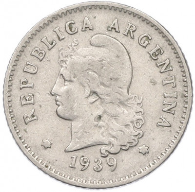 10 сентаво 1939 года Аргентина