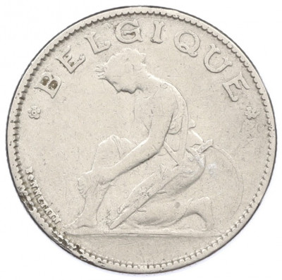 1 франк 1922 года Бельгия (Надпись на французском — BELGIQUE)