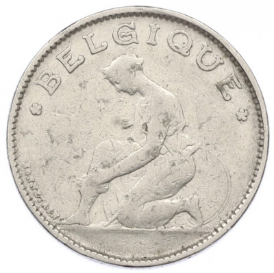 1 франк 1923 года Бельгия (Надпись на французском — BELGIQUE)