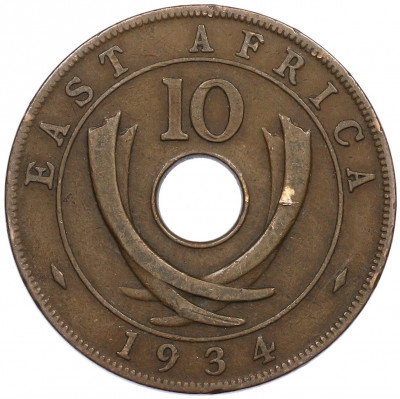 10 центов 1934 года Британская Восточная Африка