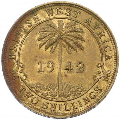 2 шиллинга 1942 года KN Британская Западная Африка