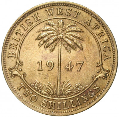 2 шиллинга 1947 года H Британская Западная Африка