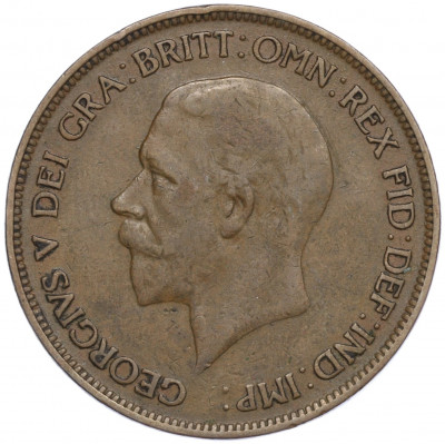 1 пенни 1929 года Великобритания