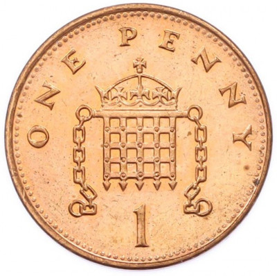 1 пенни 1996 года Великобритания