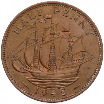 1/2 пенни 1945 года Великобритания