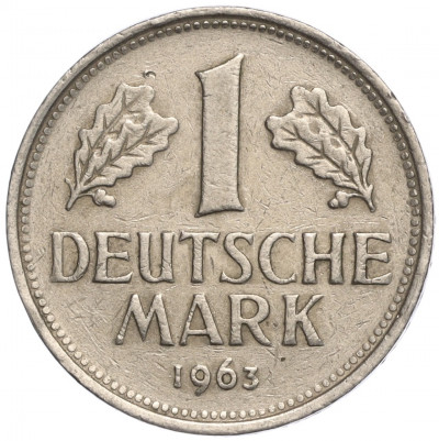 1 марка 1963 года F Западная Германия (ФРГ)