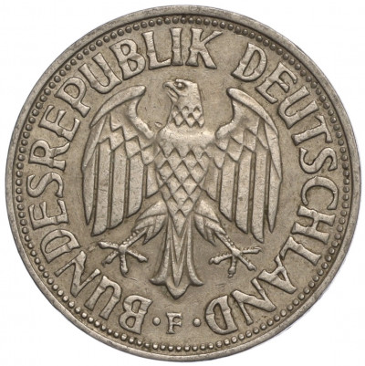 1 марка 1966 года F Западная Германия (ФРГ)