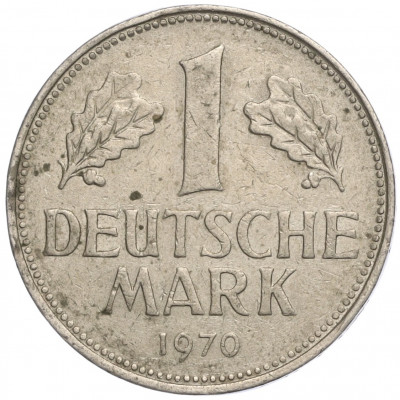 1 марка 1970 года F Западная Германия (ФРГ)