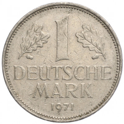 1 марка 1971 года G Западная Германия (ФРГ)