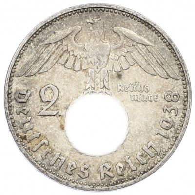 2 рейхсмарки 1938 года F Германия