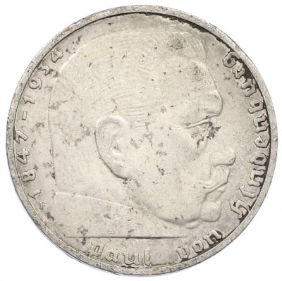 2 рейхсмарки 1939 года F Германия