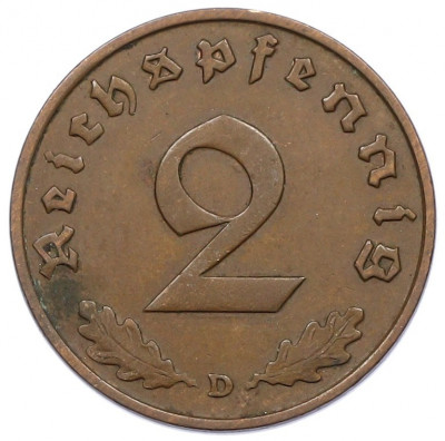 2 рейхспфеннига 1936 года D Германия