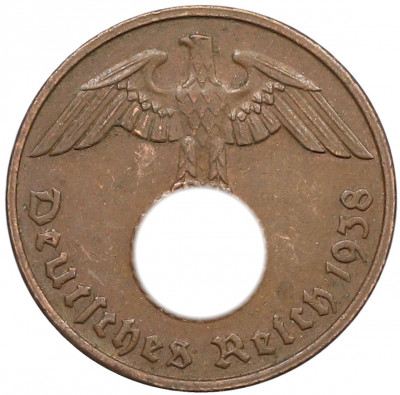 2 рейхспфеннига 1938 года G Германия