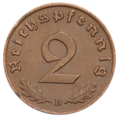 2 рейхспфеннига 1939 года B Германия
