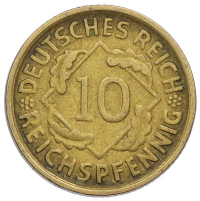 10 рейхспфеннигов 1925 года D Германия