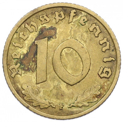 10 рейхспфеннигов 1938 года F Германия