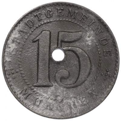 15 пфеннигов 1918 года Германия — город Мюнхен (Нотгельд)