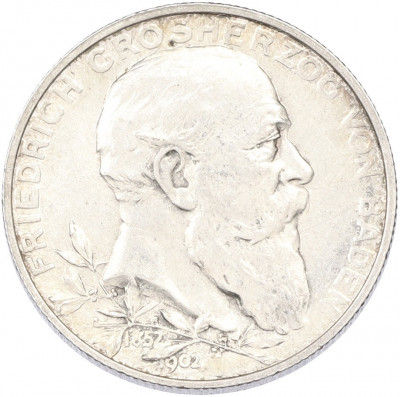 2 марки 1902 года Германия (Баден) «50 лет правлению Фридриха I»