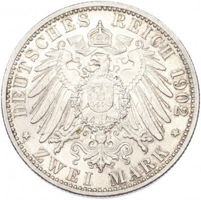 2 марки 1902 года Германия (Баден) «50 лет правлению Фридриха I»