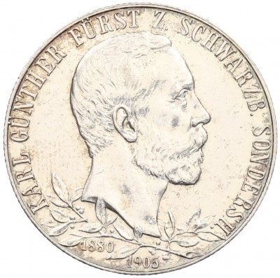 2 марки 1905 года Германия (Шварцбург-Зондерсгаузен) «25 лет правлению Карла Гюнтера»