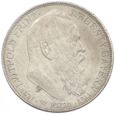 2 марки 1911 года Германия (Бавария) «90 лет со дня рождения Луитпольда Баварского»