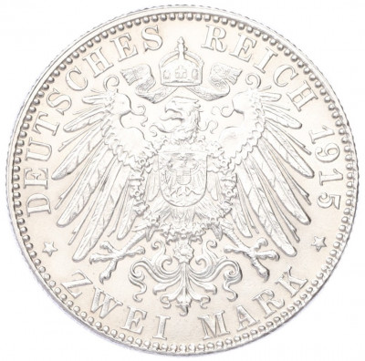 2 марки 1915 года Германия (Саксен-Мейнинген) «Смерть Георга II Саксен-Мейнингенского»