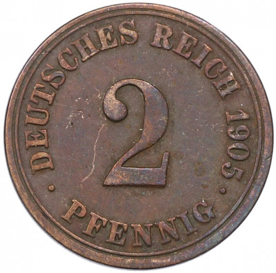 2 пфеннига 1905 года A Германия