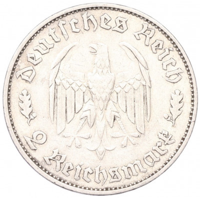 2 рейхсмарки 1934 года F Германия «175 лет со дня рождения Фридриха Шиллера»