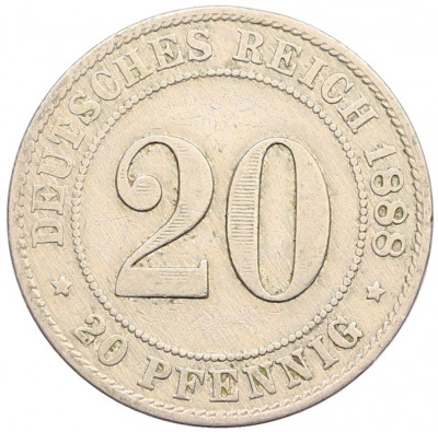 20 пфеннигов 1888 года J Германия