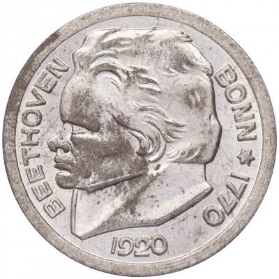 25 пфеннигов 1920 года Германия — город Бонн «Бетховен» (Нотгельд)