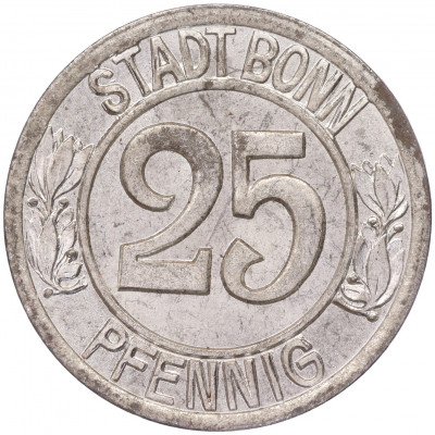 25 пфеннигов 1920 года Германия — город Бонн «Бетховен» (Нотгельд)