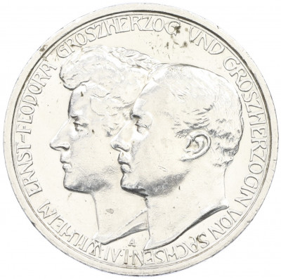 3 марки 1910 года A Германия (Саксен-Веймар-Эйзенах) «Свадьба Вильгельма и Феодоры»