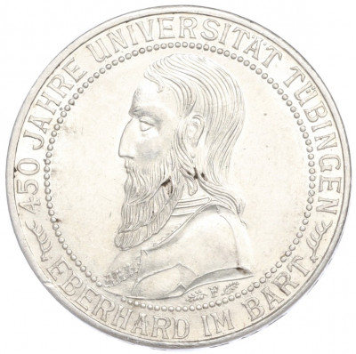 3 рейхсмарки 1927 года Германия «450 лет Тюбингенскому университету»