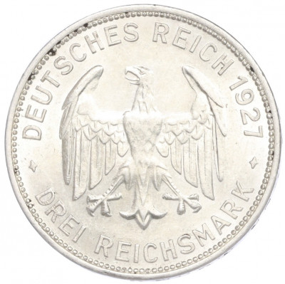 3 рейхсмарки 1927 года Германия «450 лет Тюбингенскому университету»