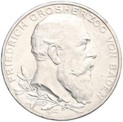 5 марок 1902 года Германия (Баден) «50 лет правлению Фридриха I»