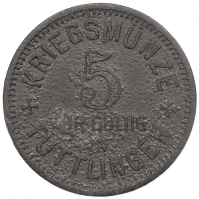5 пфеннигов 1917 года Германия — город Туттлинген (Нотгельд)