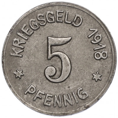 5 пфеннигов 1918 года Германия — город Зиген (Нотгельд)