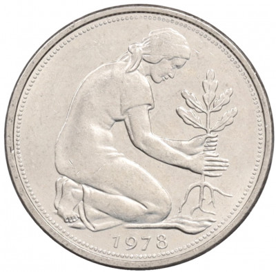 50 пфеннигов 1978 года J Западная Германия (ФРГ)