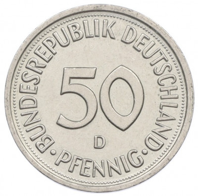 50 пфеннигов 1980 года D Западная Германия (ФРГ)