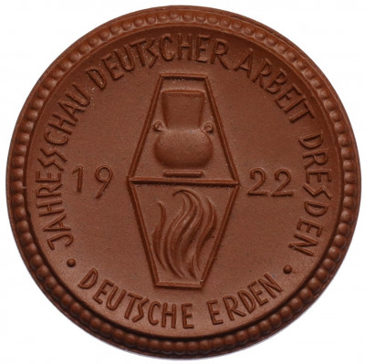 Медаль 1922 года Фарфоровый завод Мейсена «Ежегодная выставка немецких работ в Дрездене»