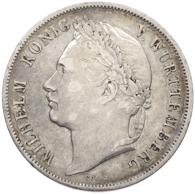 1 гульден 1841 года Вюртемберг «25 лет правлению Короля Вильгельма I»