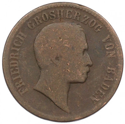 1 крейцер 1856 года Баден