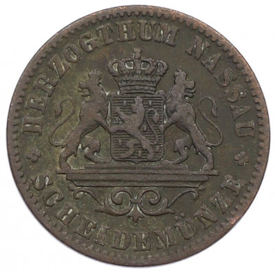 1 крейцер 1860 года Нассау