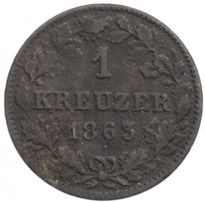 1 крейцер 1863 года Вюртемберг