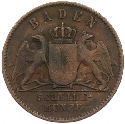 1 крейцер 1867 года Баден