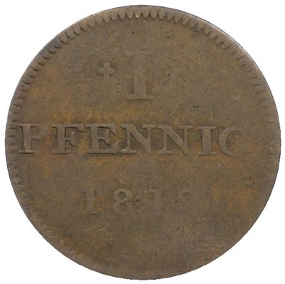 1 пфенниг 1819 года Франкфурт