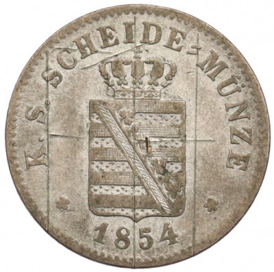 2 новых гроша / 20 пфеннигов 1854 года Саксония